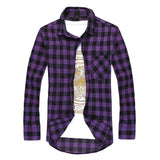 Plaid Men Shirts  Summer Mens Checkered  Long Sleeve Shirt Men Blouse Camisa (suggest buy 2 size up)