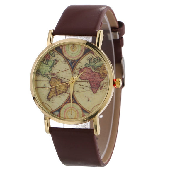 2020 Real Watches Korean Version Fashion Map Design Bracelet List Manufacturers Direct Sales Of Simple Wholesale