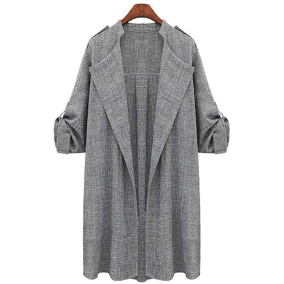 Plus Size 5XL  Autumn Women's Thin Jacket 2020 Fashion Loose Large Size Casual Long Cardigan Coats Female Windbreaker