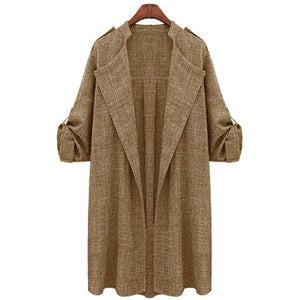 Plus Size 5XL  Autumn Women's Thin Jacket 2020 Fashion Loose Large Size Casual Long Cardigan Coats Female Windbreaker