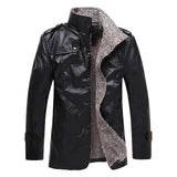 2019 Autumn and Winter new Men's plus velvet PU fur Men's Fashion Casual long section Collar Leather jacket Size M-6XL 7XL 8XL