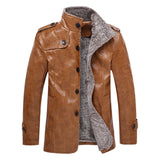 2019 Autumn and Winter new Men's plus velvet PU fur Men's Fashion Casual long section Collar Leather jacket Size M-6XL 7XL 8XL