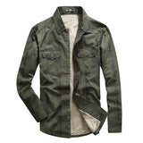 Fleece Plaid Shirt Men Shirts Long Sleeve Thick Warm Mens Shirts Big Size 5XL Cotton Military Casual Shirt Male Camisa Hombre