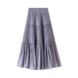 Streetwear Summer new white cake Ruffles skirt pleated women 2020 retro black slim midi long fairy skirt A-Line skirt office