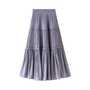 Streetwear Summer new white cake Ruffles skirt pleated women 2020 retro black slim midi long fairy skirt A-Line skirt office