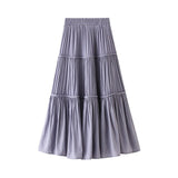 Streetwear Summer new white cake Ruffles skirt pleated women 2020 retro black slim midi long fairy skirt A-Line skirt office