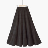 PEONFLY Beautiful Long Maxi Skirt Women Fashion 2020 Summer Korean A Line High Waist Tiered Chiffon Skirt Female Purple Yellow