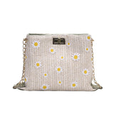 2020 summer sense popular linen bucket messenger bag Korean version of the foreign girl chain shoulder bag
