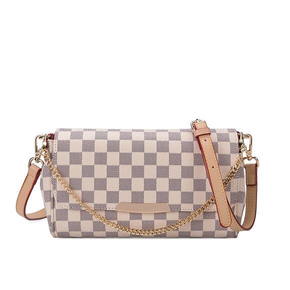 2020  European and American Fashion Luxury Women's Bag Chain Plaid Design Women Shoulder Bag High Quality Pu Messenger Bag