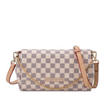 2020  European and American Fashion Luxury Women's Bag Chain Plaid Design Women Shoulder Bag High Quality Pu Messenger Bag