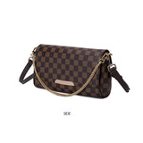 2020  European and American Fashion Luxury Women's Bag Chain Plaid Design Women Shoulder Bag High Quality Pu Messenger Bag