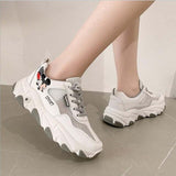 2020 Summer Women Sneakers Chunky Fashion Women Flats Platform Shoes hollow breathable Cartoon Mickey print women footwear