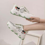 2020 Summer Women Sneakers Chunky Fashion Women Flats Platform Shoes hollow breathable Cartoon Mickey print women footwear