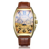2020 Top Brand Luxury SEWOR Watch Tonneau Dial Tourbillon Automatic Mechanical Watch Fashion Men Watches Men Moon Phase reloj