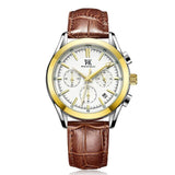 2020 year Quartz watch luxury brown Leather belt Stopwatch Luminous waterproof Men's watch Top brand