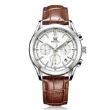 2020 year Quartz watch luxury brown Leather belt Stopwatch Luminous waterproof Men's watch Top brand