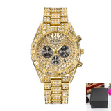 CURDDE Famous Luxury Brand Watches Mens Fashion Date Steel Gold Diamond Business Gifts Quartz Watch Relogio Masculino Ouro 2020