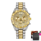 CURDDE Famous Luxury Brand Watches Mens Fashion Date Steel Gold Diamond Business Gifts Quartz Watch Relogio Masculino Ouro 2020