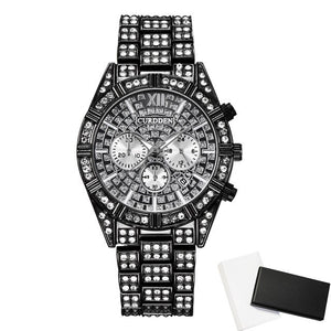 CURDDE Famous Luxury Brand Watches Mens Fashion Date Steel Gold Diamond Business Gifts Quartz Watch Relogio Masculino Ouro 2020