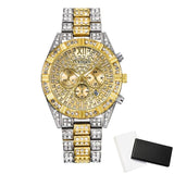CURDDE Famous Luxury Brand Watches Mens Fashion Date Steel Gold Diamond Business Gifts Quartz Watch Relogio Masculino Ouro 2020