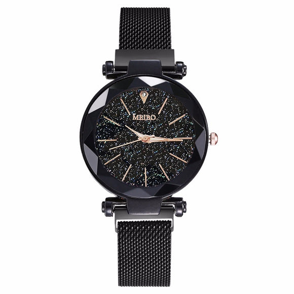 2020 Luxury Ladies Watch Fashion Women Watches Mesh Magnet Starry Sky Watch Women Quartz Wristwatches Relojes De Mujer Promocao