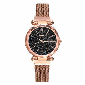 2020 Luxury Ladies Watch Fashion Women Watches Mesh Magnet Starry Sky Watch Women Quartz Wristwatches Relojes De Mujer Promocao