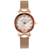 2020 Gold Elegant Ladies Quartz Wristwatches Women Fashion Luxury Diamond Watches Magnetic Mesh Strap Roma Number Female Watch