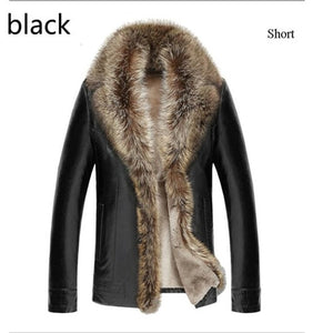 2018 winter new men lambswool leather jacket Genuine leather coats thicken fur animal collar jaqueta masculino plus size M-5XL