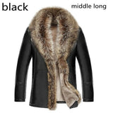 2018 winter new men lambswool leather jacket Genuine leather coats thicken fur animal collar jaqueta masculino plus size M-5XL